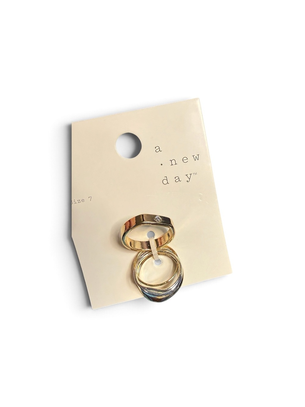 🏷️‼️5/$25🏷️‼️💛a new day💛Two-Tone Mixed Stackable Ring Set/NIP - Picture 4 of 4